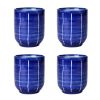 4Pcs Japanese Style Blue Ceramic Teacups Small Straight Wine Cups 150ML