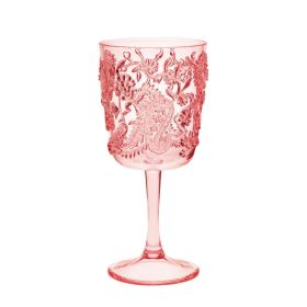 Paisley Plastic Wine Glasses Set of 4 (13oz), BPA Free Acrylic Wine Glass Set, Unbreakable Red Wine Glasses, White Wine Glasses