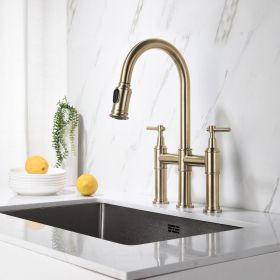 Transition bridge kitchen faucet with pull-down nozzle