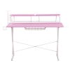 Techni Sport TS-200 Carbon Computer Gaming Desk with Shelving, Pink