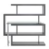 ACME Raceloma Writing Desk w/Shelf, Clear Glass, Gray & Chrome Finish 93181