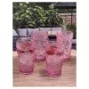 Paisley Acrylic Glasses Drinking Set of 4 Hi Ball (17oz), Plastic Drinking Glasses, BPA Free Cocktail Glasses, Drinkware Set, Drinking Water Glasses