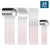 24pcs/Set Stainless Steel Cutlery; Portuguese Cutlery Spoon; Western Cutlery Set