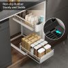 Double Sliding Metal Under Sink Organizer L Shape